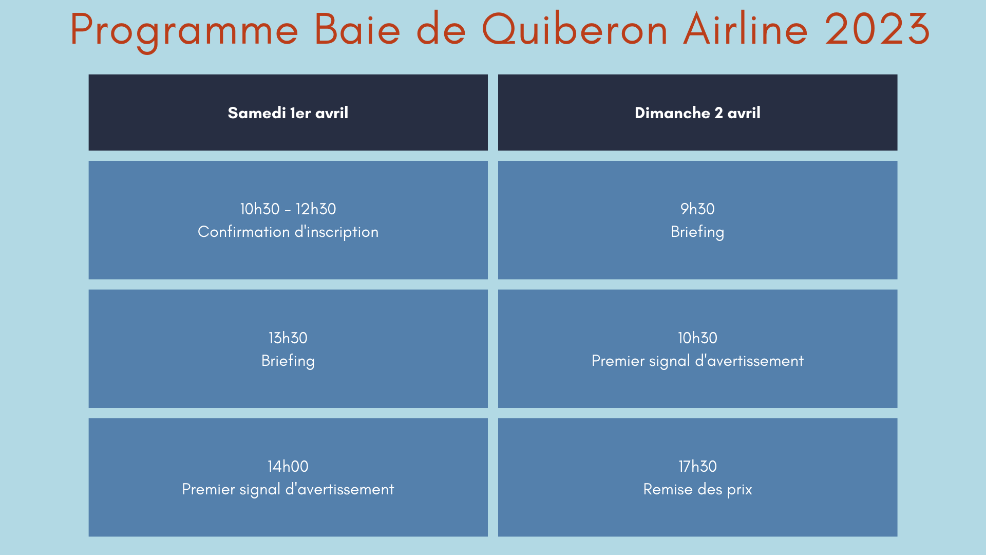 Programme BdQ Airline 2023