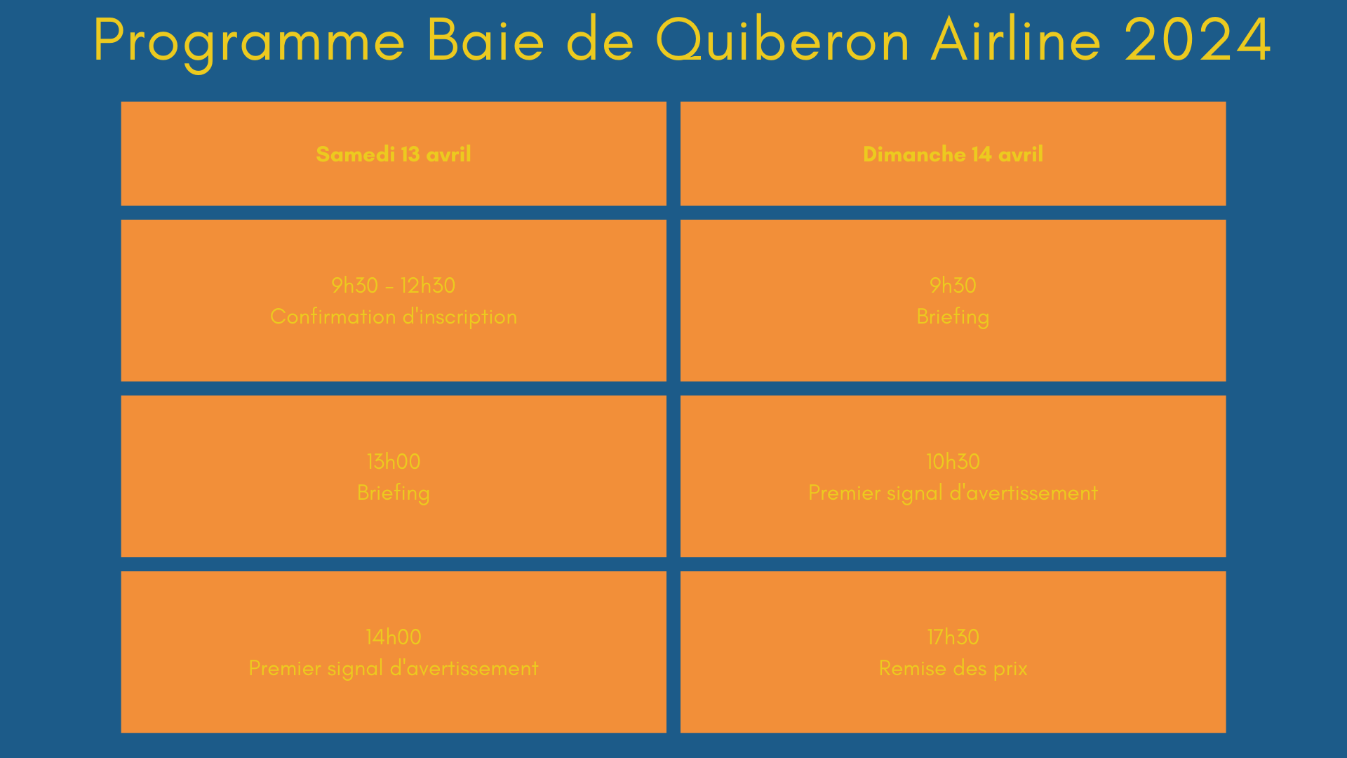 Programme baie de quiberon airline