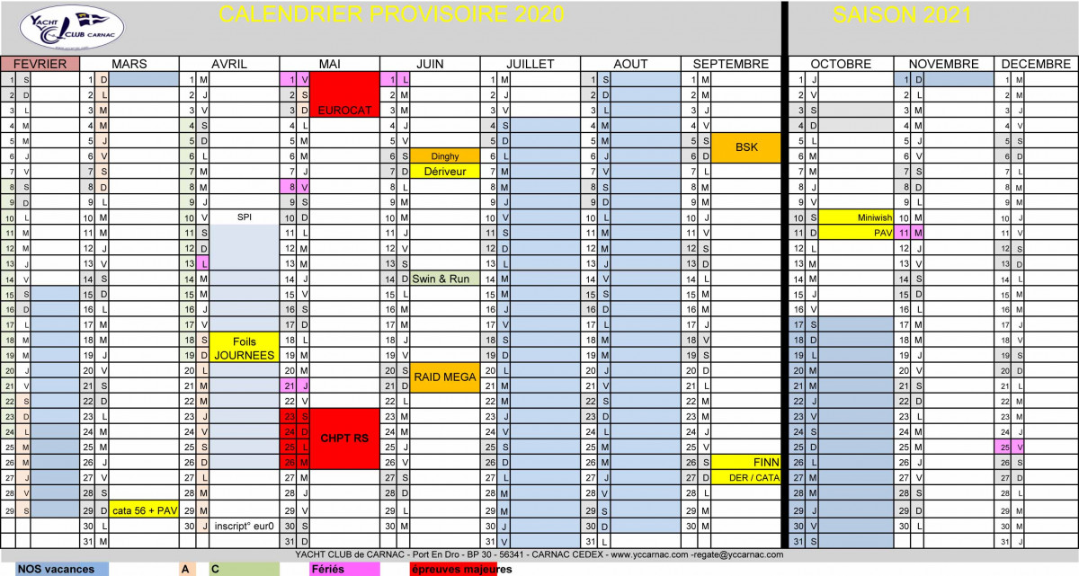 Calendrier Des Regates Dans Le Morbihan En Bretagne Yacht Club De Carnac